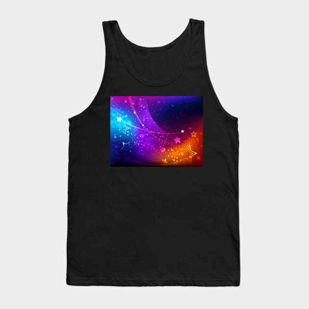 Bright abstract background with stars Tank Top by Blackmoon9